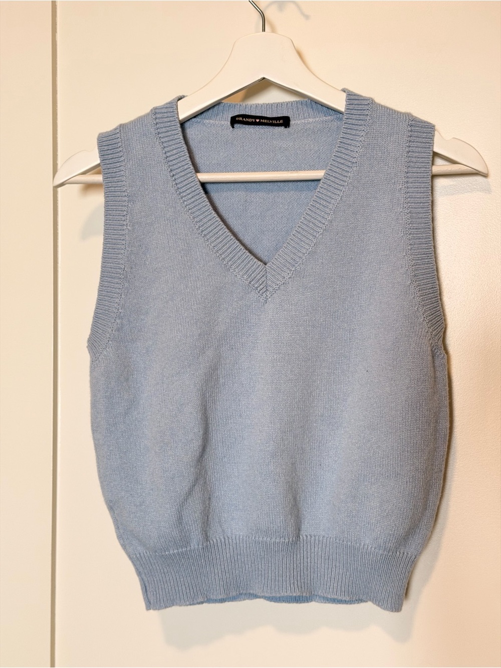 Brandy Melville Light Blue V-Neck Sweater Vest (S)